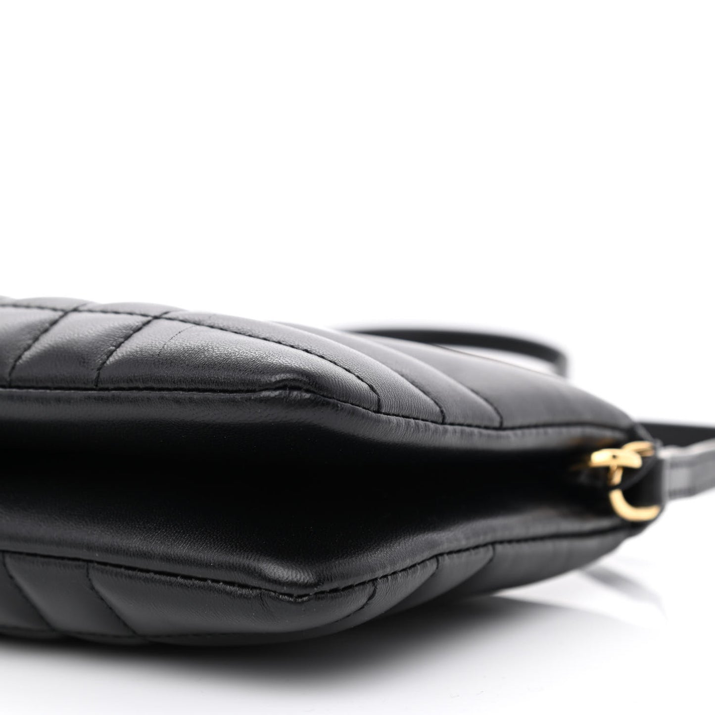 Lambskin Quilted Lola Double Pouch Crossbody Black