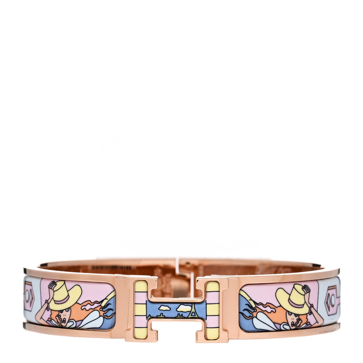 Enamel Printed Narrow Factory Clic Clac H Bracelet PM Hypno