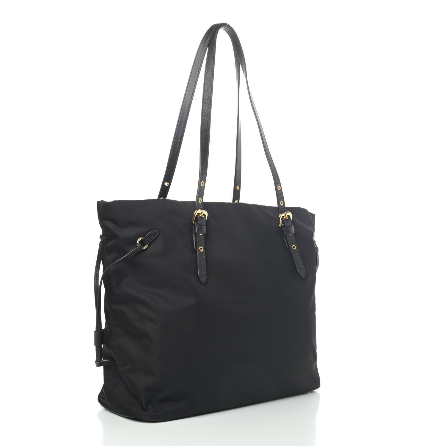 Prada Tessuto Nylon Saffiano Tote Black 2 of 4