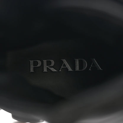 Prada Spazzolato Rois Re-Nylon Metal Triangle Logo Mens Monolith Pouch Pocket 60mm Combat Boots 7 Black 7 of 15