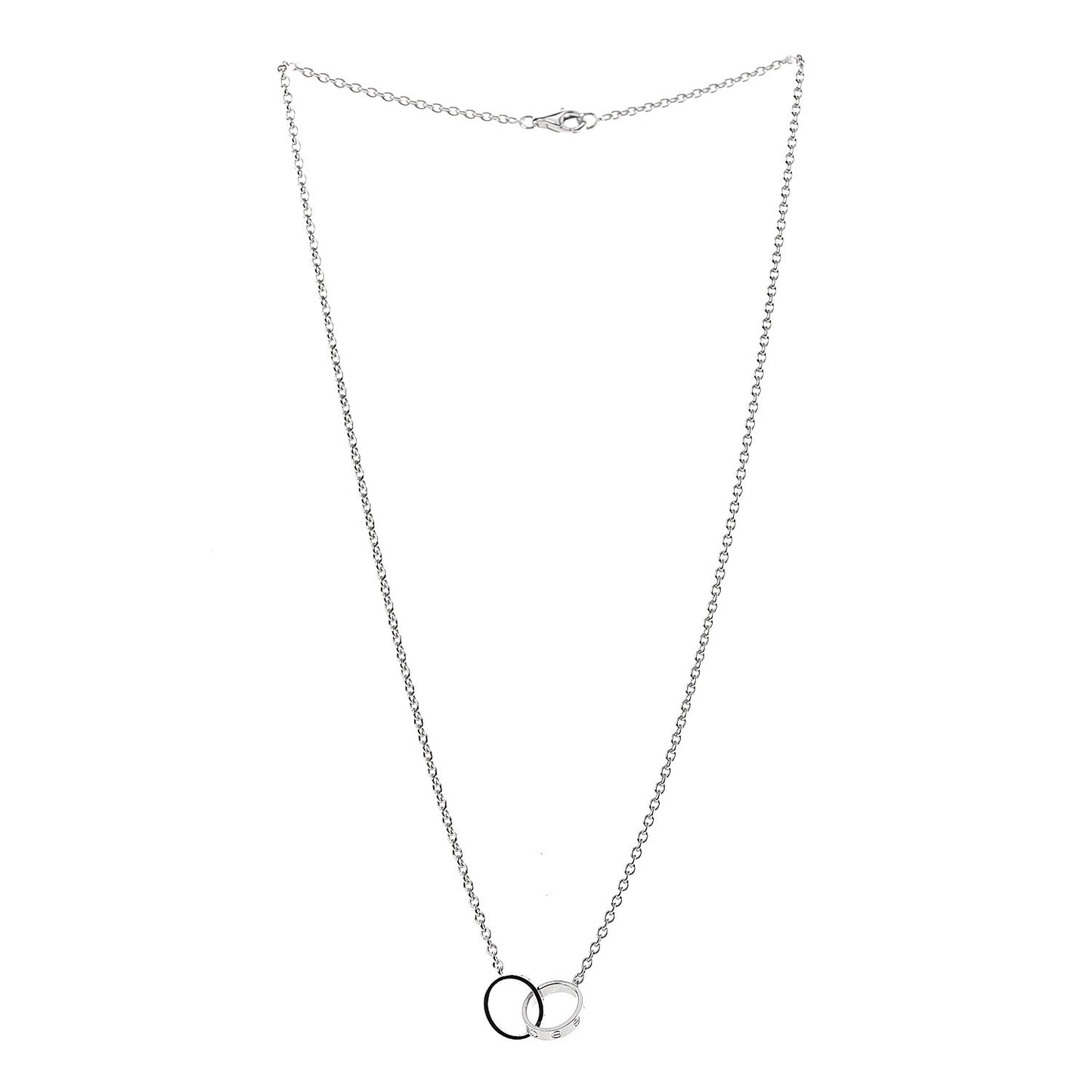 18K White Gold Interlocking LOVE Necklace