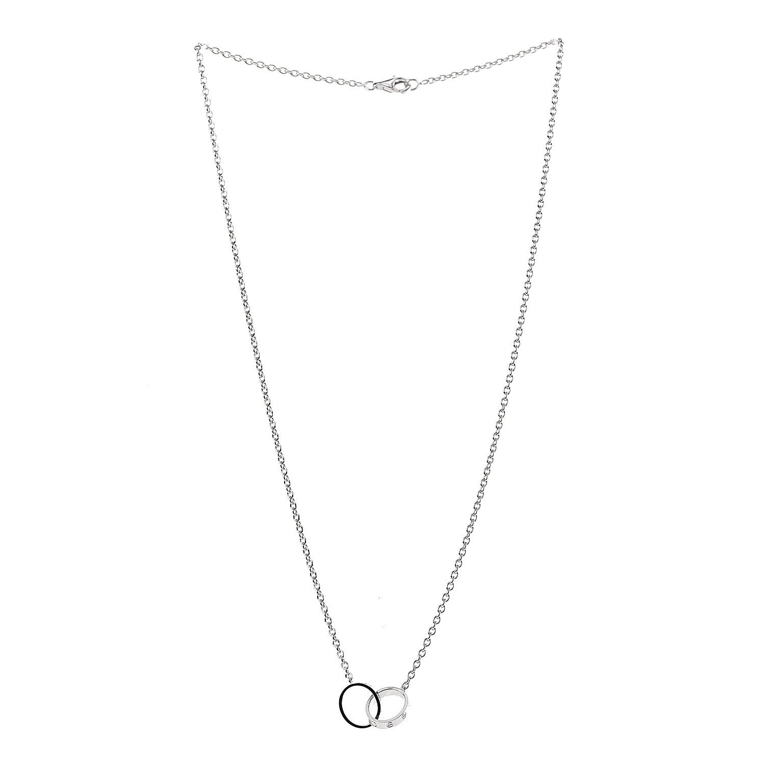 Cartier 18K White Gold Interlocking LOVE Necklace 3 of 8