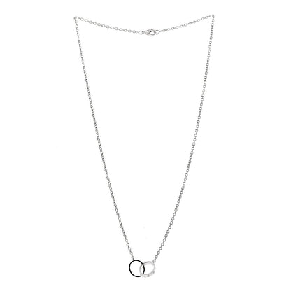 Cartier 18K White Gold Interlocking LOVE Necklace 3 of 8