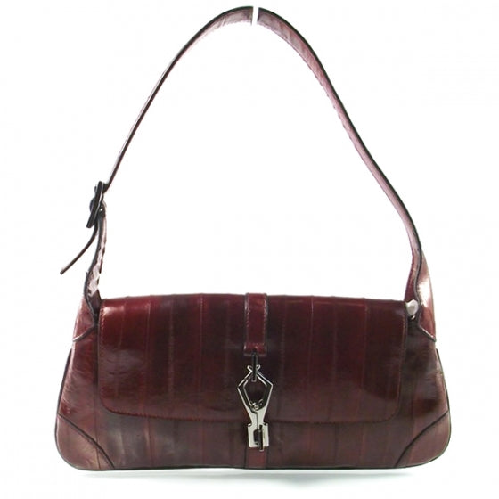 Eel Exotic Jackie O Flap Bag Red