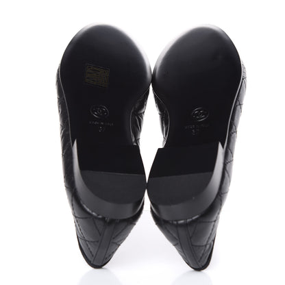 Chanel Aged Calfskin Quilted Cap Toe Ballerina Flats 37 Black 5 of 9
