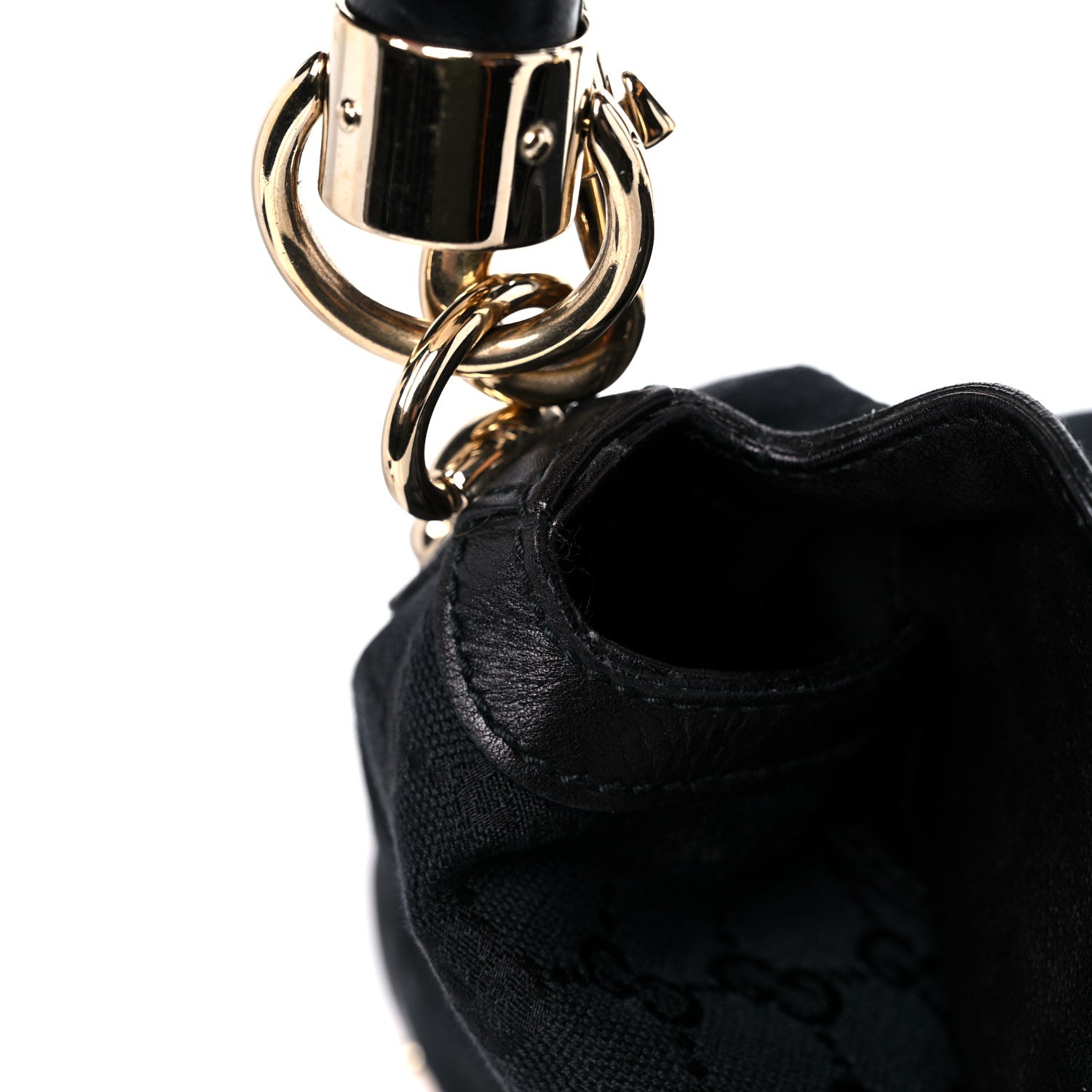Gucci Monogram Medium Indy Top Handle Hobo Black 12 of 12