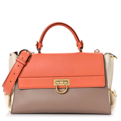 Salvatore Ferragamo Calfskin Large Sofia Shoulder Bag Multicolor 1 of 10