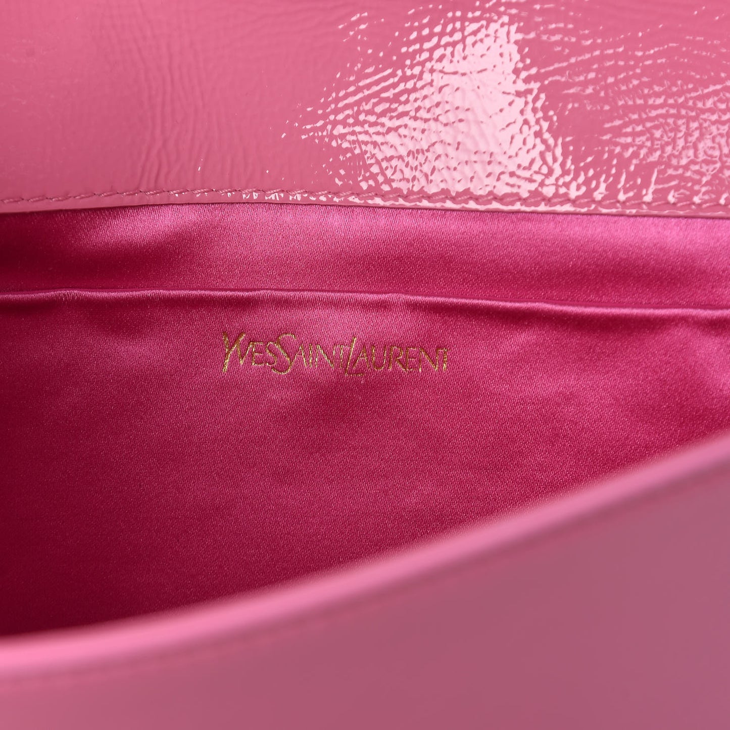 Textured Patent Large Belle De Jour Clutch Indian Pink