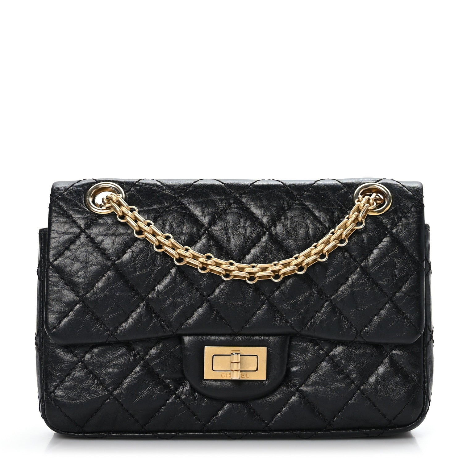 Chanel Aged Calfskin Quilted 2.55 Reissue Mini Flap Black 1 of 9