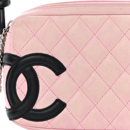 Chanel Calfskin Quilted Cambon Pochette Pink Black 8 of 10