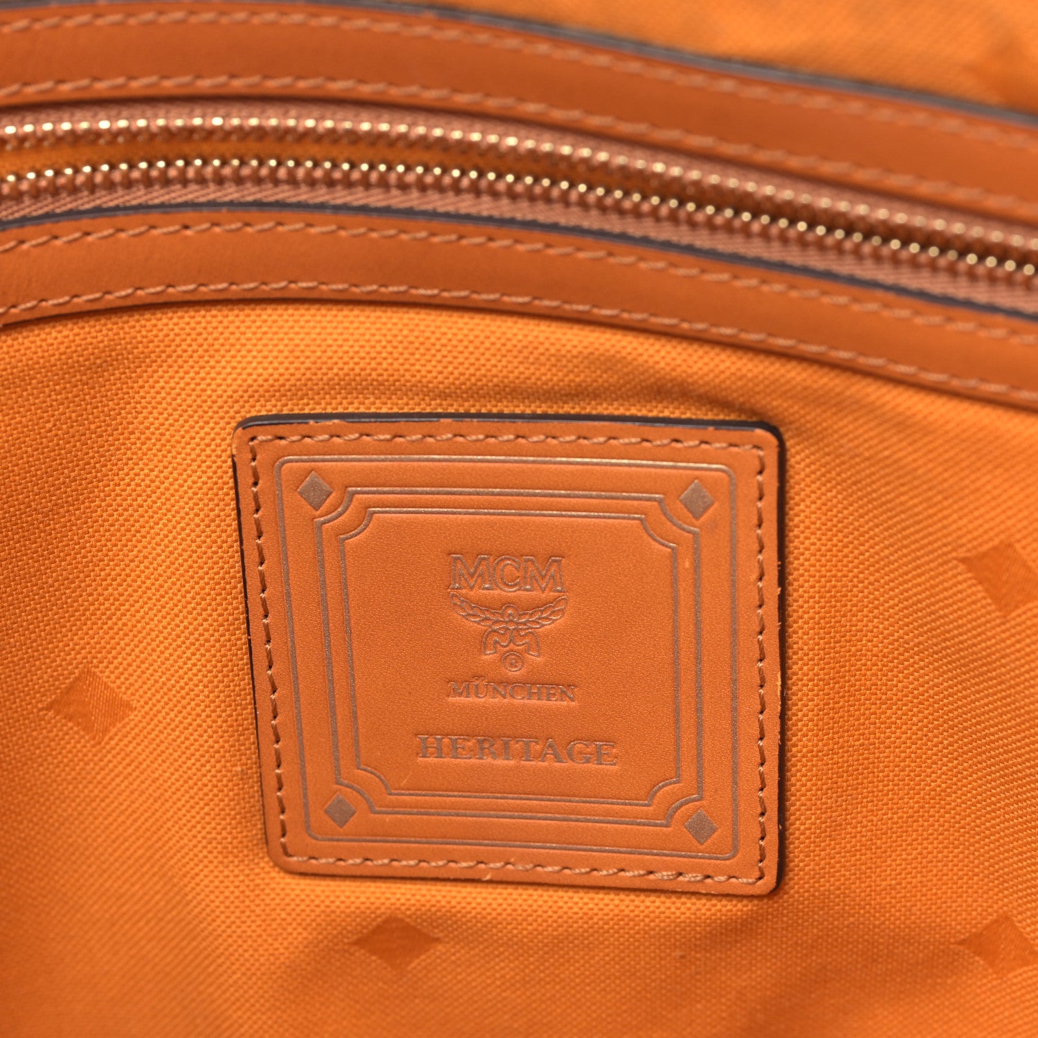 MCM Visetos Heritage Large Pouch Cognac 6 of 9