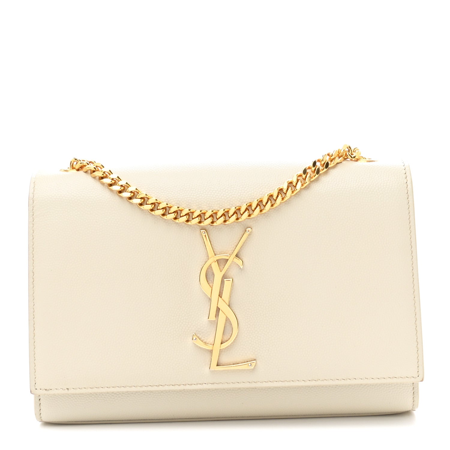 Saint Laurent Grain De Poudre Small Monogram Kate Satchel Crema Soft 1 of 11