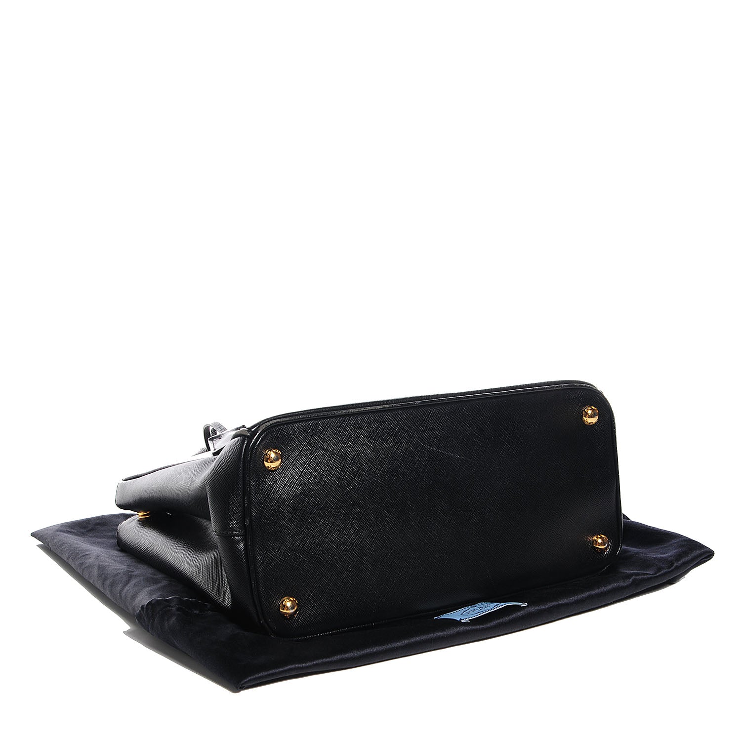 Prada Saffiano Lux Small Double Zip Tote Nero Black 4 of 11