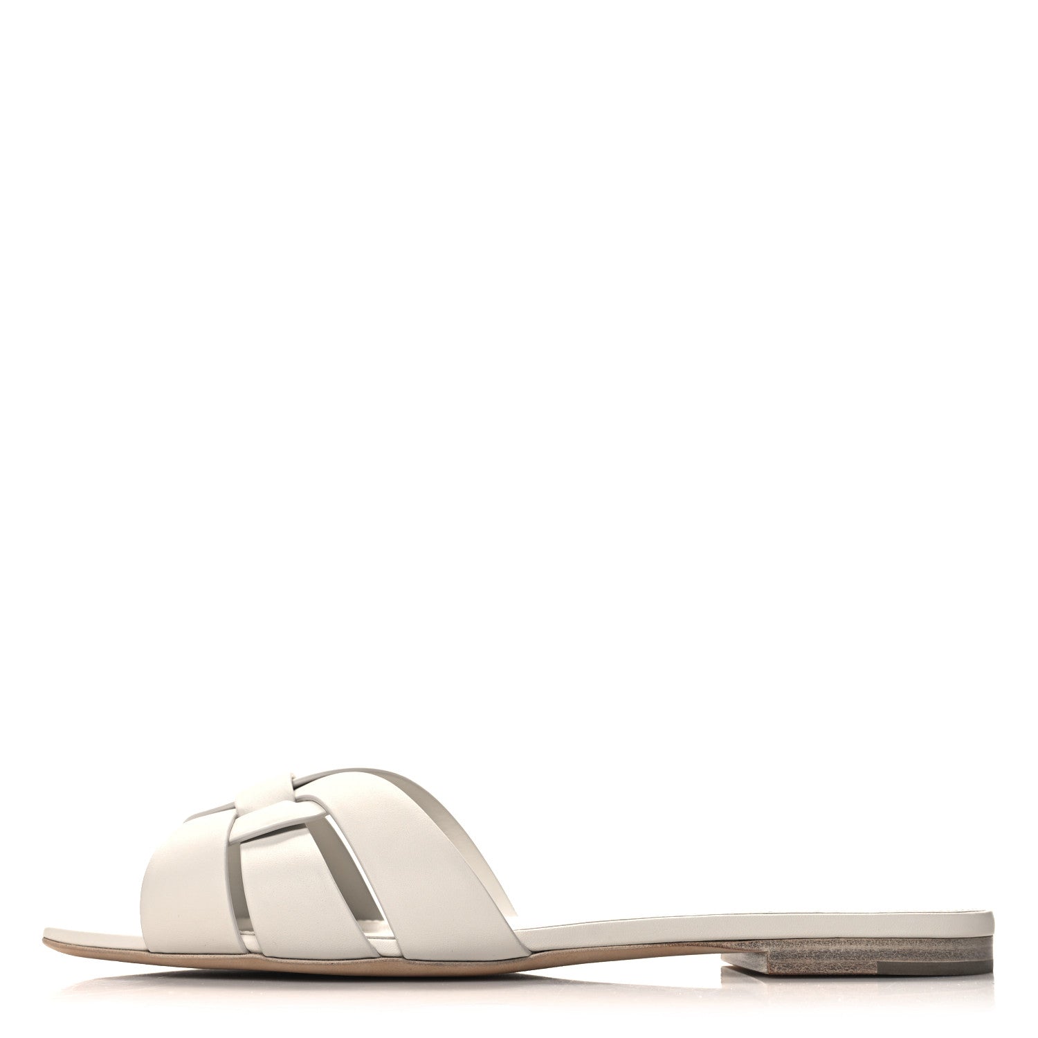 Saint Laurent Calfskin Tribute 05 Slide Sandals 40 Porcellana 1 of 9