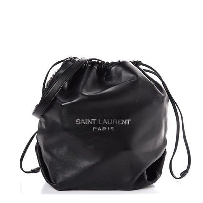 Saint Laurent Smooth Calfskin Teddy Drawstring Bag Black 1 of 8