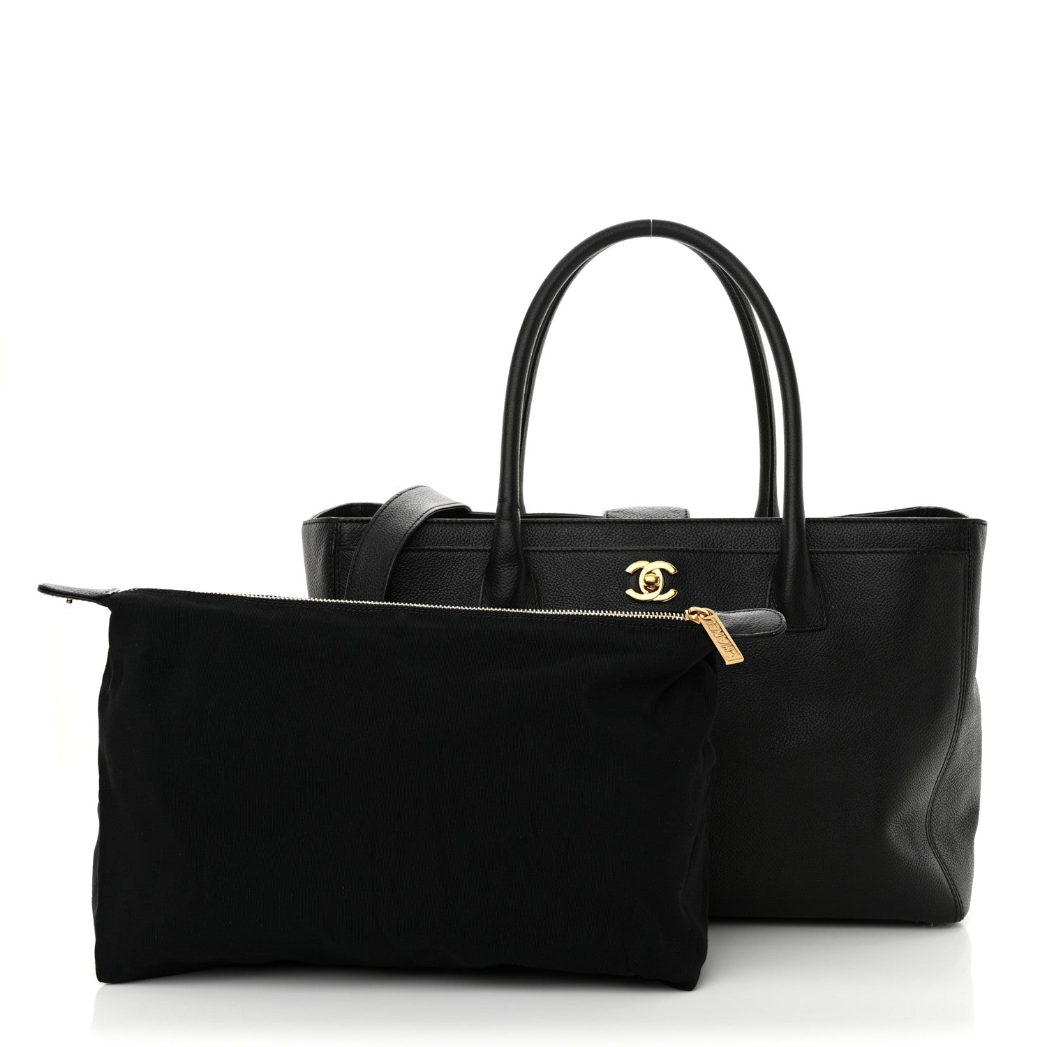 Chanel Calfskin Cerf Executive Shopper Tote Black 3 of 12