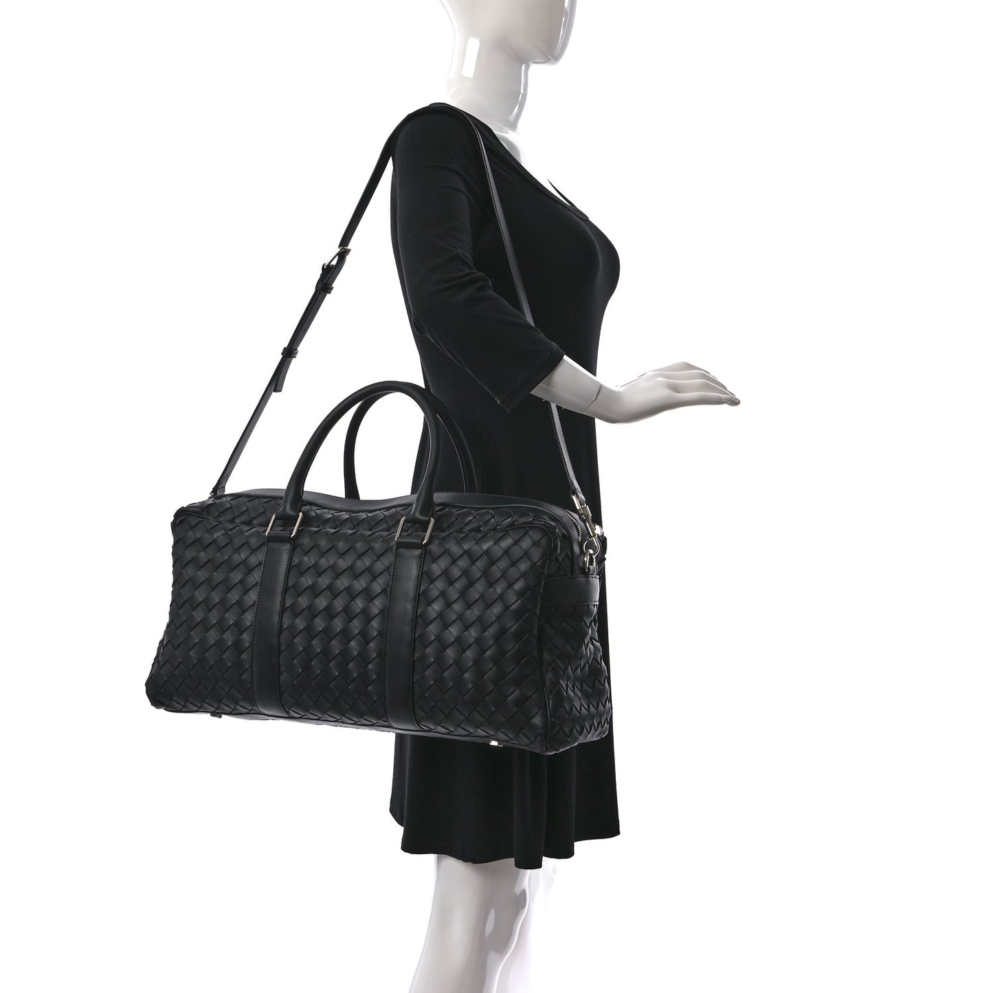 Nappa Intrecciato Duffle Bag Black