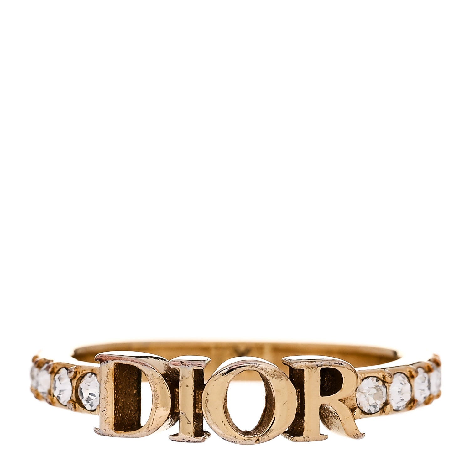 Christian Dior Metal Crystal DIO(R)EVOLUTION Ring 56 7.5 Gold 1 of 4