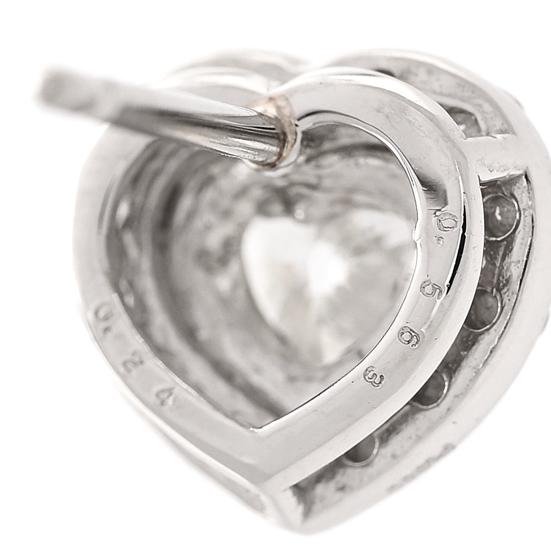 Parker & West by FASHIONPHILE Platinum Diamond 1.62ctw Heart Cut Halo Earrings 4 of 4