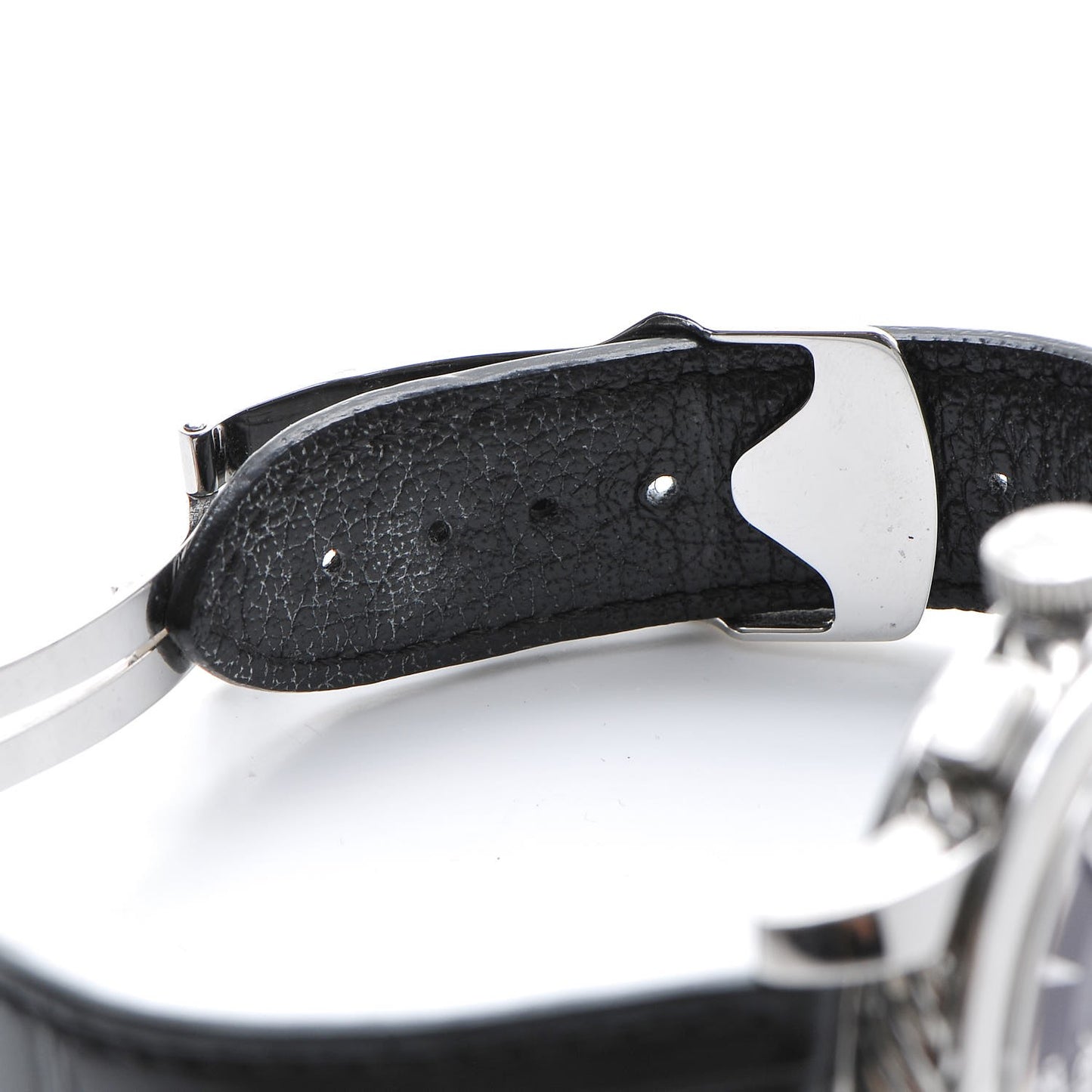 Stainless Steel Alligator 46mm Classic Chronograph Automatic Watch Black