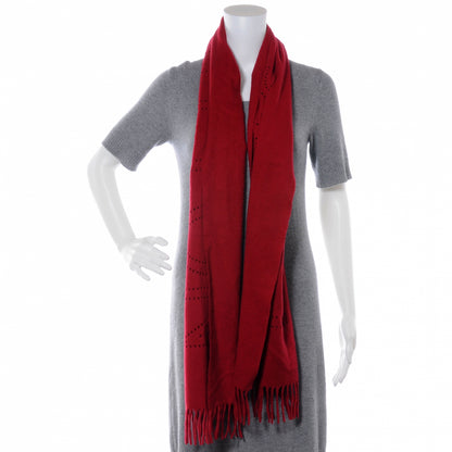 Louis Vuitton Cashmere Perforated Scarf Red 4 of 6