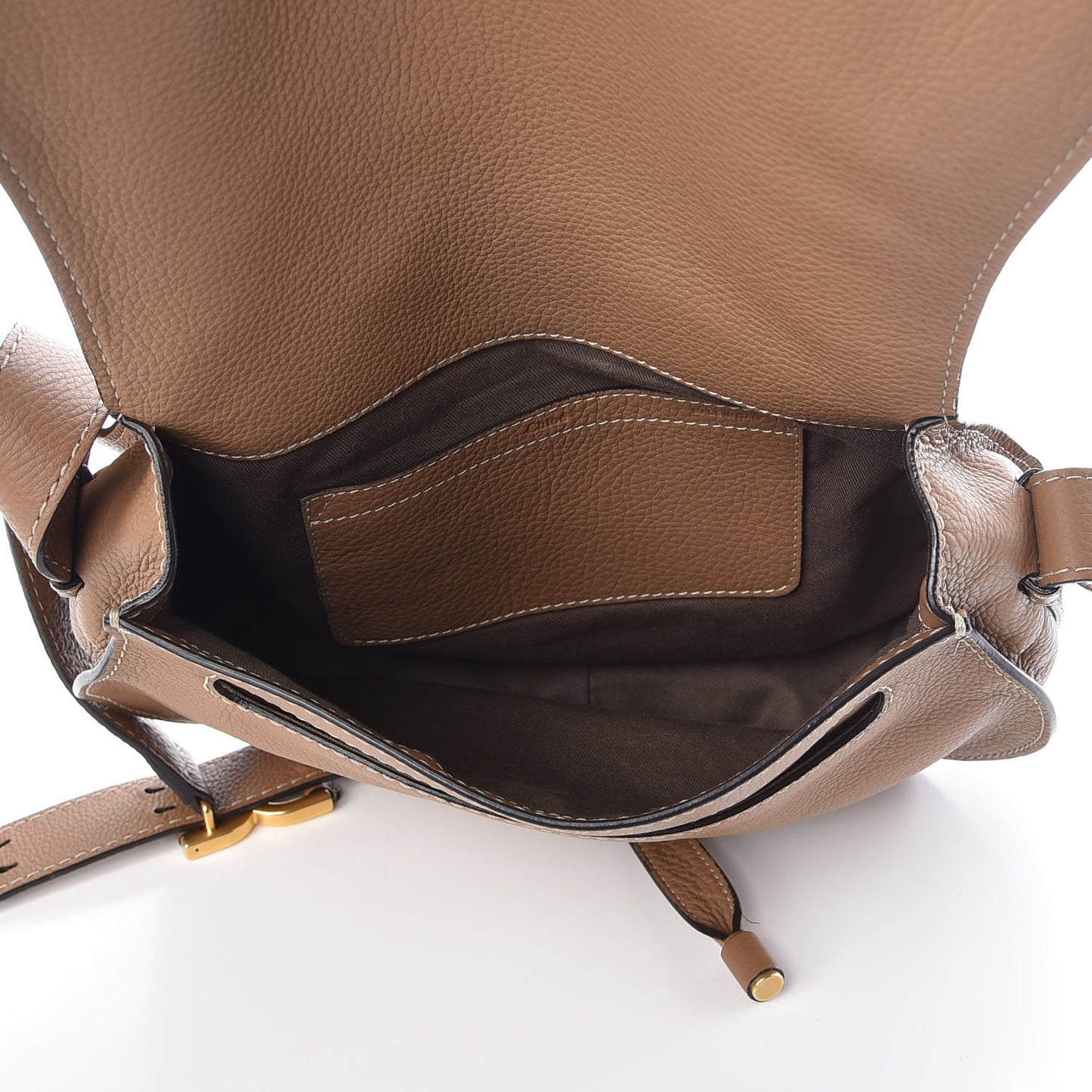 Calfskin Medium Marcie Round Crossbody Bag Nut