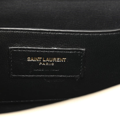 Saint Laurent Grain De Poudre Textured Mixed Matelasse Triquilt Small Monogram Satchel Crema Soft 6 of 11
