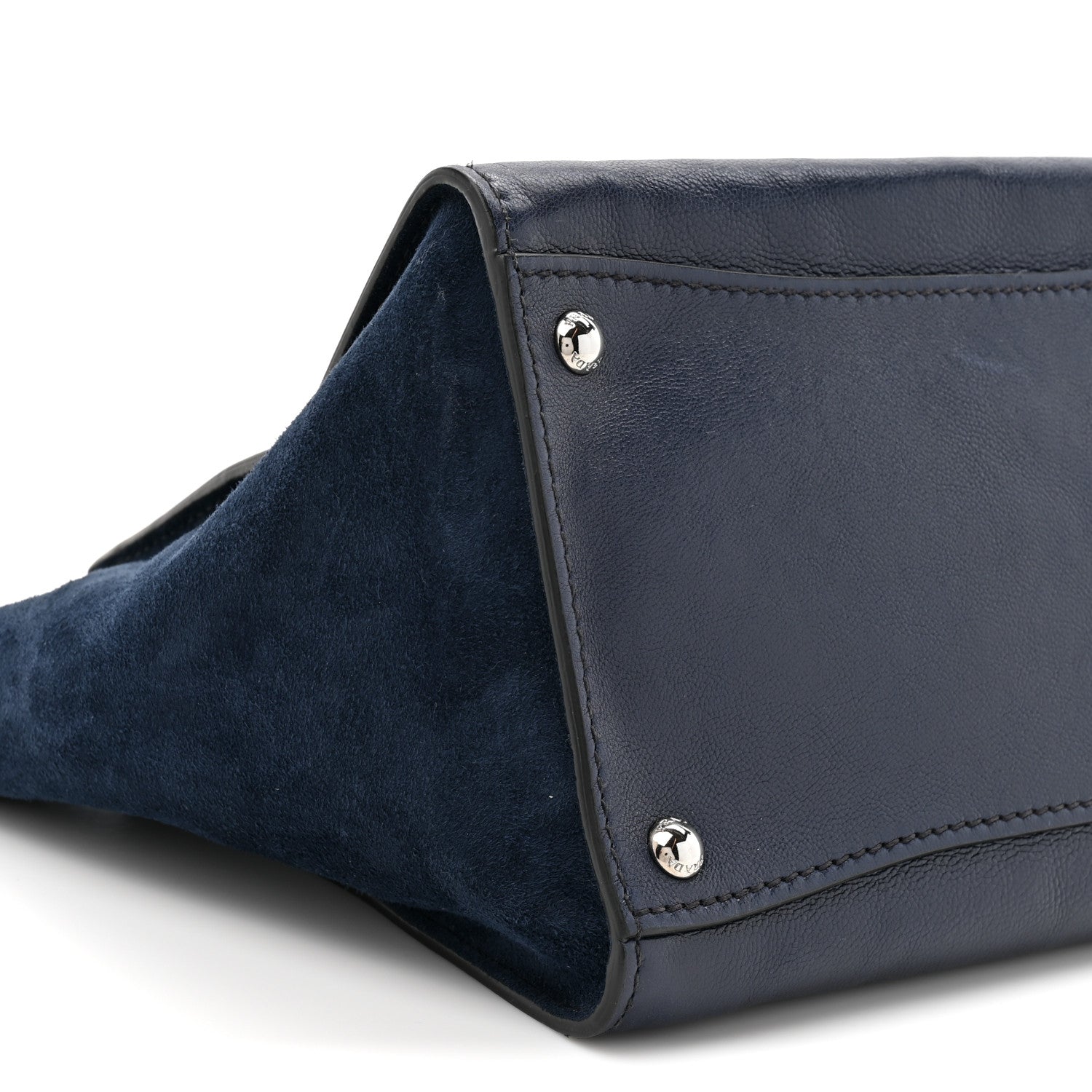 Prada Glace Calf Scamosciato Twin Pocket Tote Baltico 7 of 10