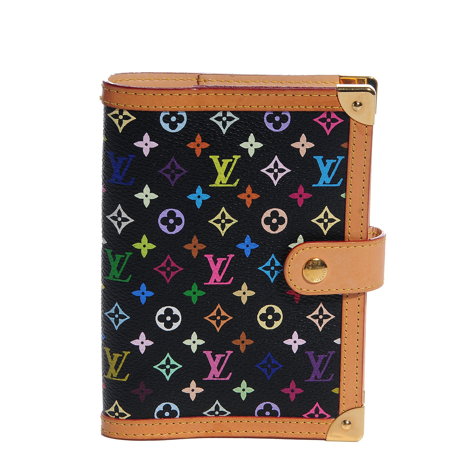 Louis Vuitton Monogram Multicolor Small Ring Agenda Cover Black 1 of 7