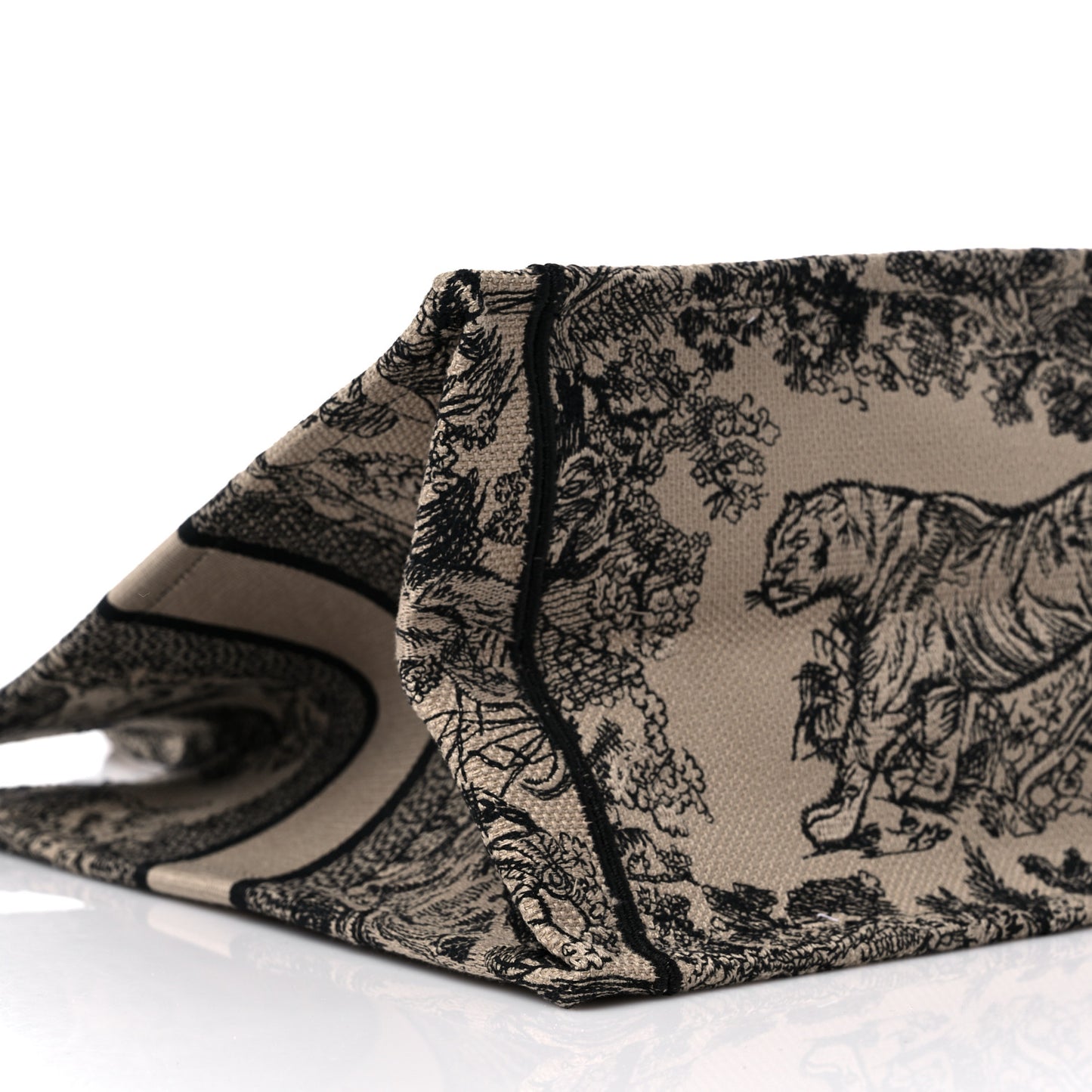 Canvas Embroidered Medium Dioriviera Toile De Jouy Book Tote Black