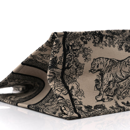 Christian Dior Canvas Embroidered Medium Dioriviera Toile De Jouy Book Tote Black 8 of 9