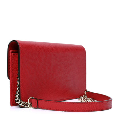 Gucci Dollar Calfskin Interlocking G Chain Wallet Red 2 of 5