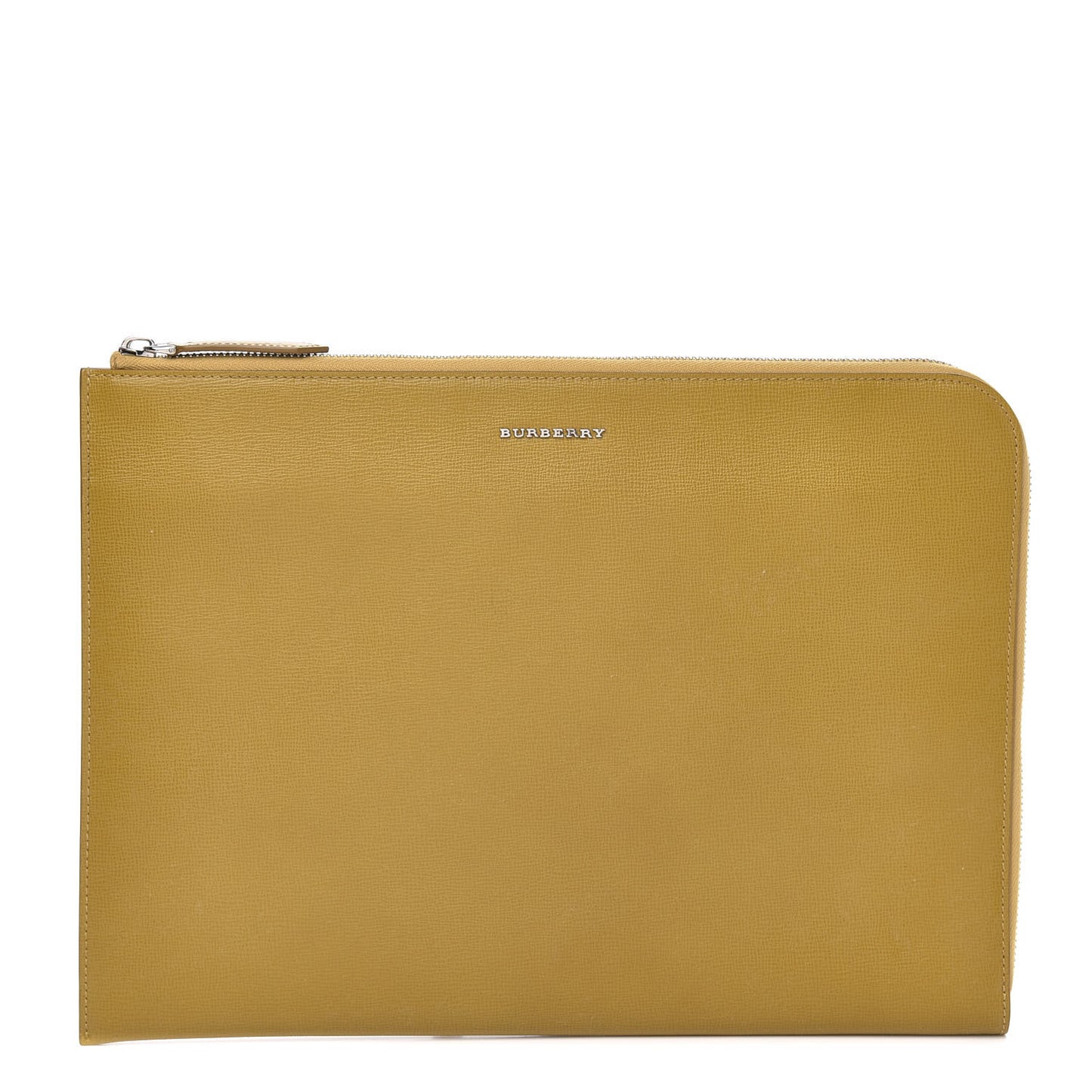 Grainy Calfskin Document Case Larch Yellow