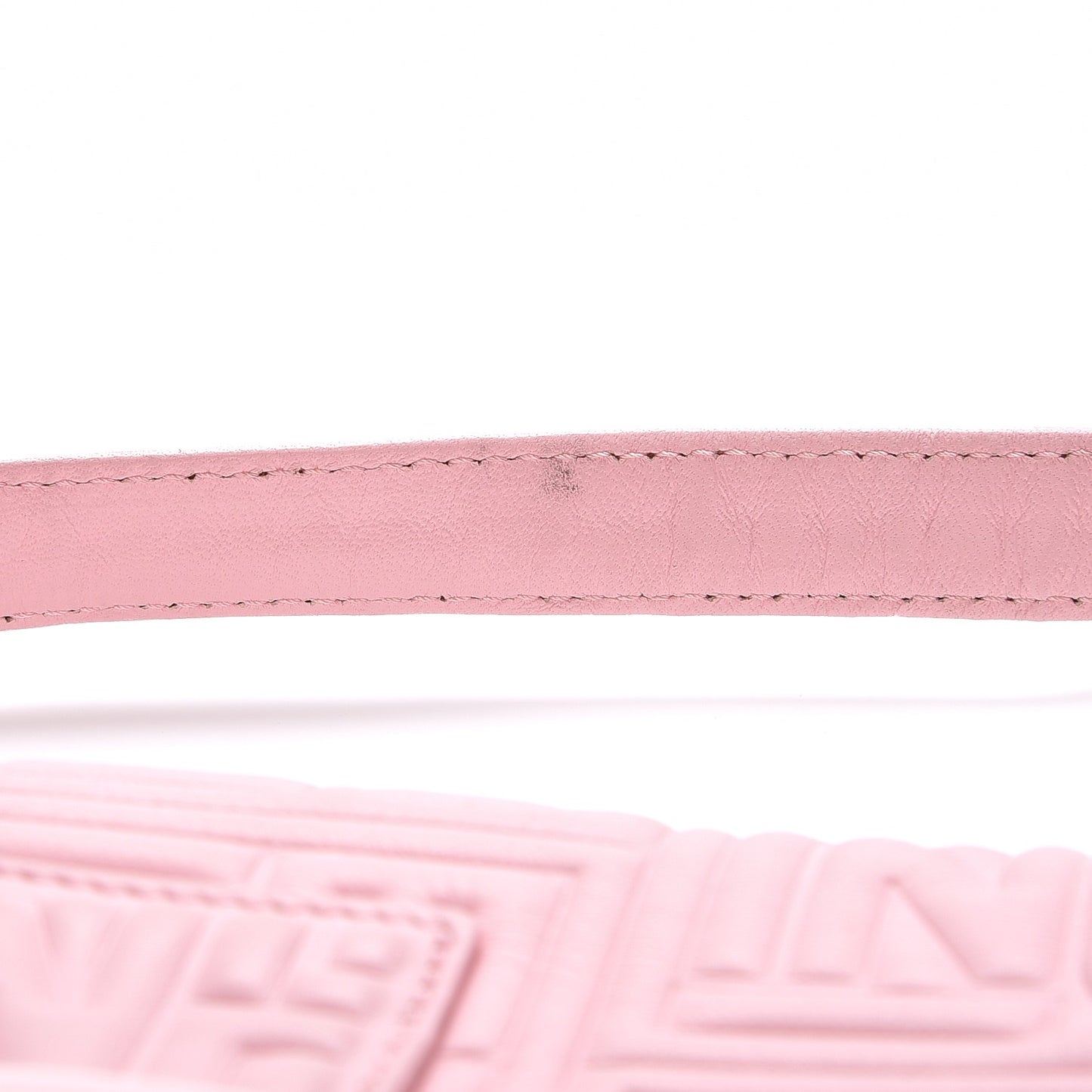 Nappa Logo Embossed Baguette Pink