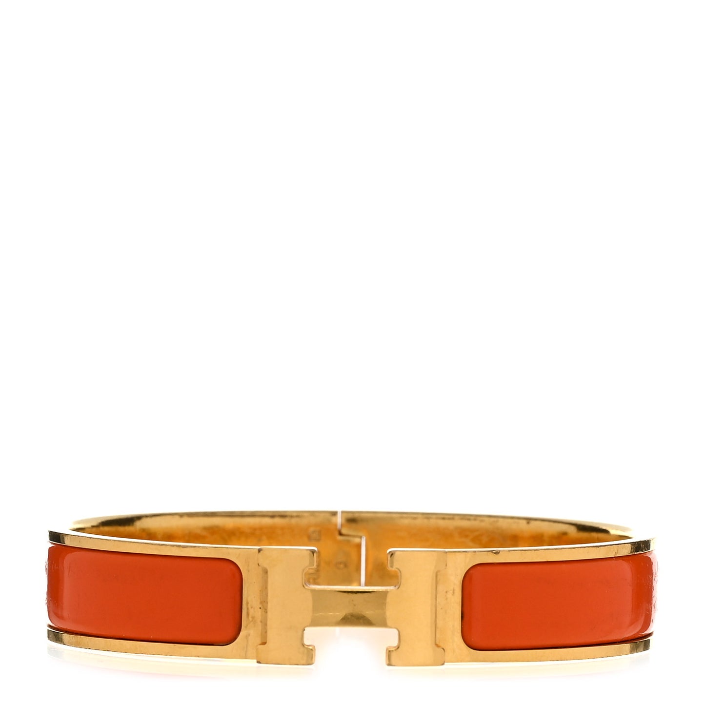 Enamel Narrow Clic Clac H Bracelet GM Orange