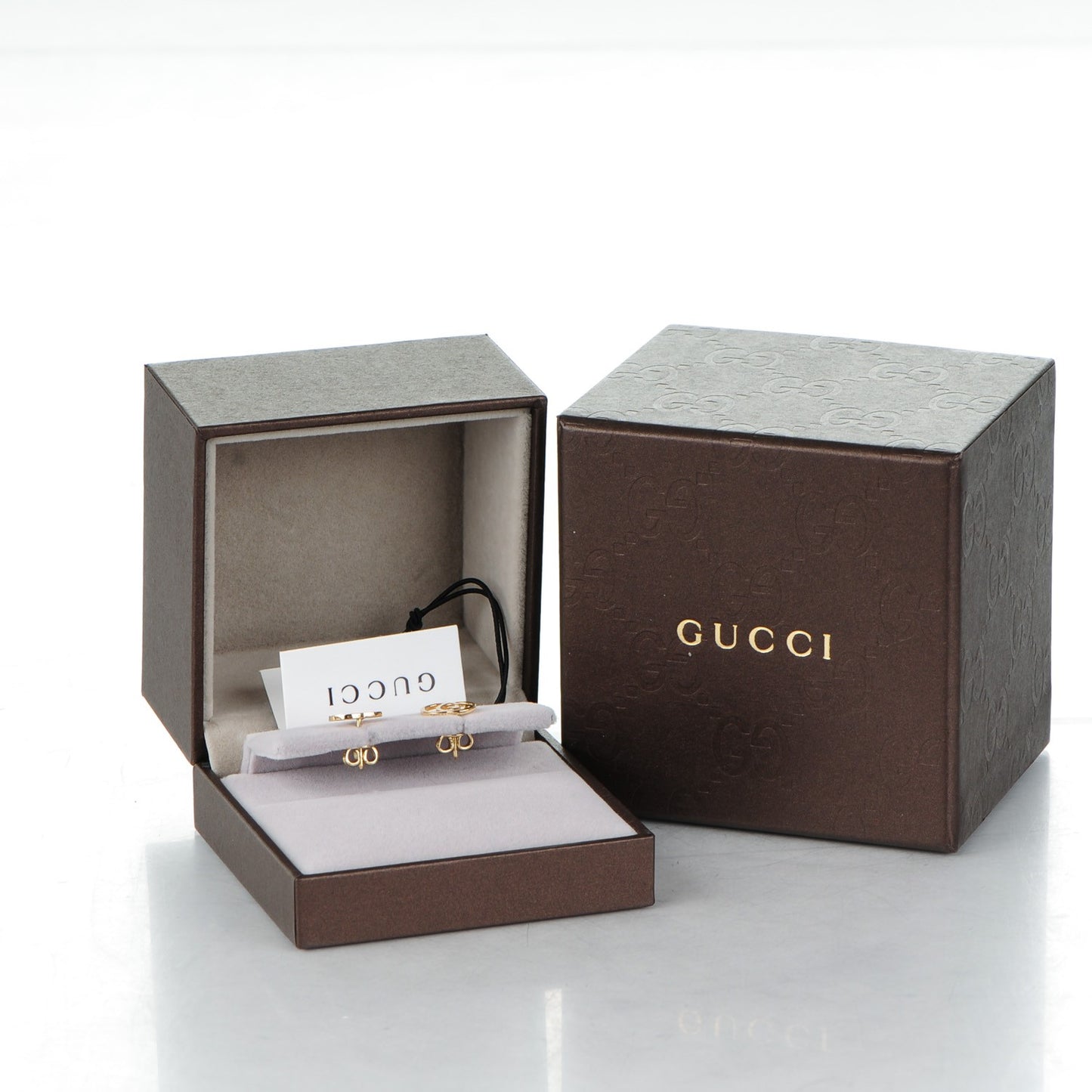 18K Yellow Gold GG Tissue Stud Earrings
