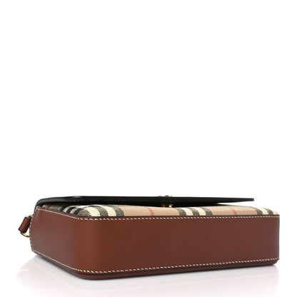 Burberry Calfskin Vintage Check Penny Bag Archive Beige Tan 4 of 8
