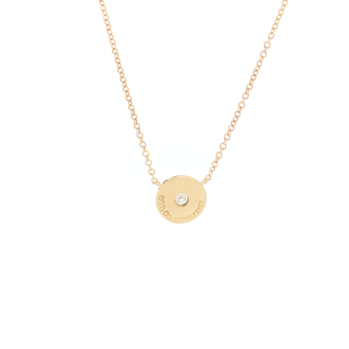18K Yellow Gold Diamond 1837 Circle Pendant Necklace