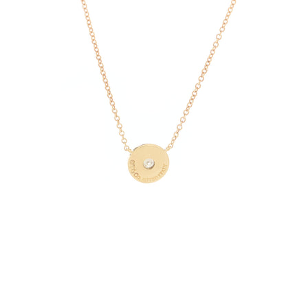 Tiffany 18K Yellow Gold Diamond 1837 Circle Pendant Necklace 6 of 7