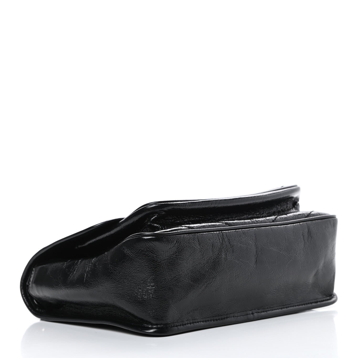 Saint Laurent Crinkled Calfskin Matelasse Monogram Medium Niki Chain Satchel Black 4 of 11