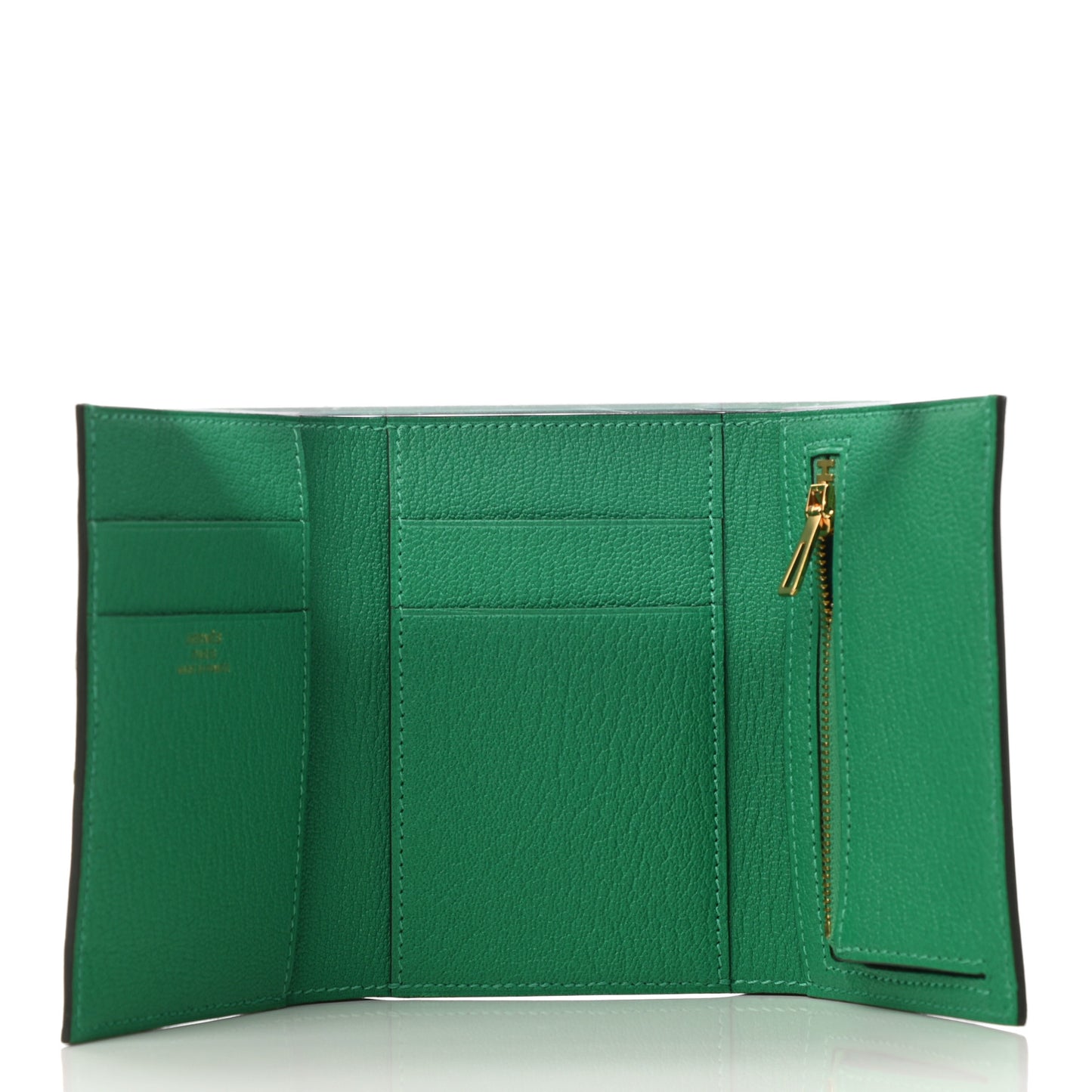 Chevre Mysore Tri-Fold Compact Bearn Wallet Menthe