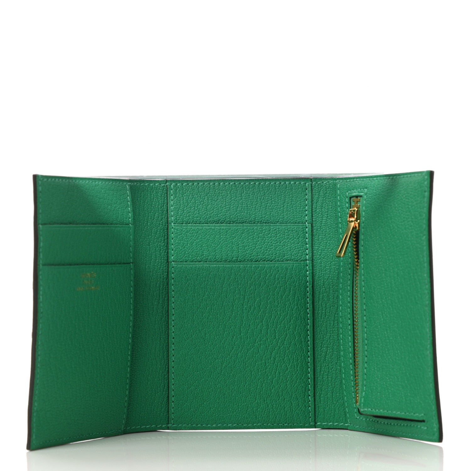 Hermes Chevre Mysore Tri-Fold Compact Bearn Wallet Menthe 5 of 6