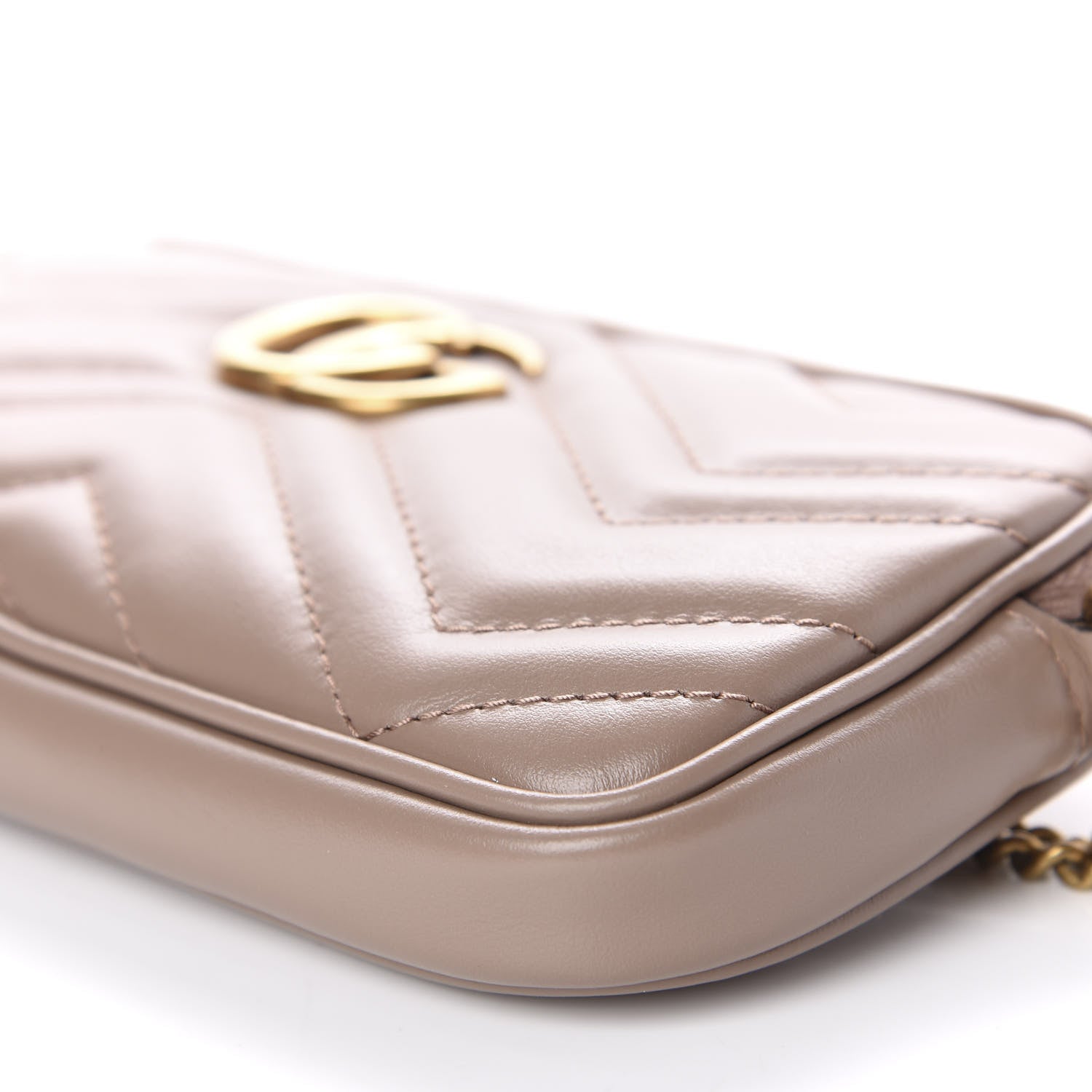 Gucci Calfskin Matelasse Mini GG Marmont Chain Crossbody Bag Porcelain Rose 6 of 9