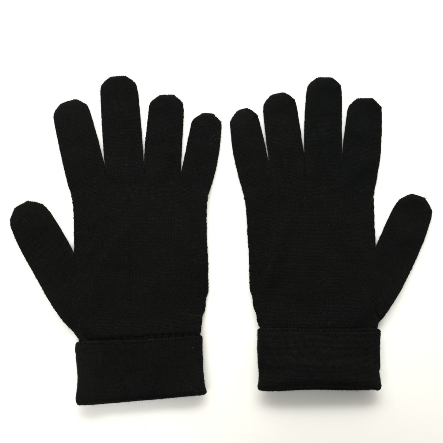 Wool Petit Damier Gloves Black