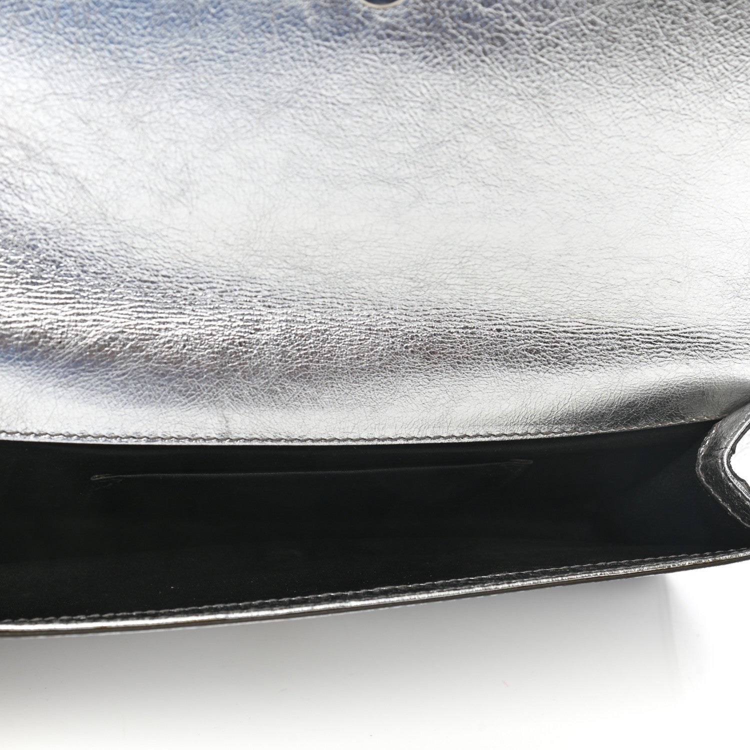 Saint Laurent Metallic Textured Calfskin Monogram Small Belle De Jour Clutch Silver 5 of 7