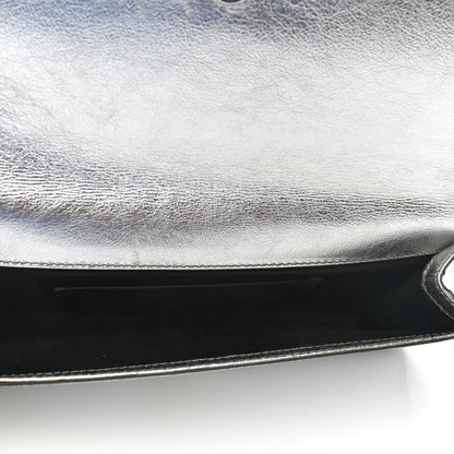 Saint Laurent Metallic Textured Calfskin Monogram Small Belle De Jour Clutch Silver 5 of 7