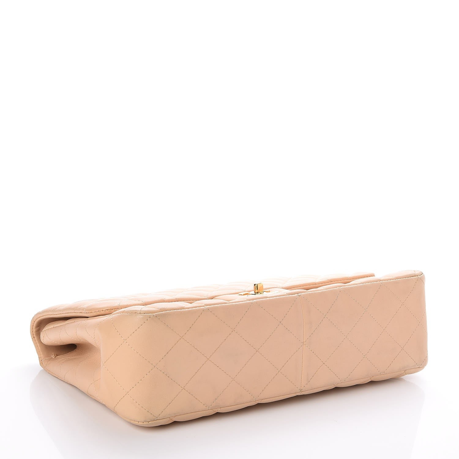 Chanel Lambskin Quilted Jumbo Single Flap Beige 4 of 10