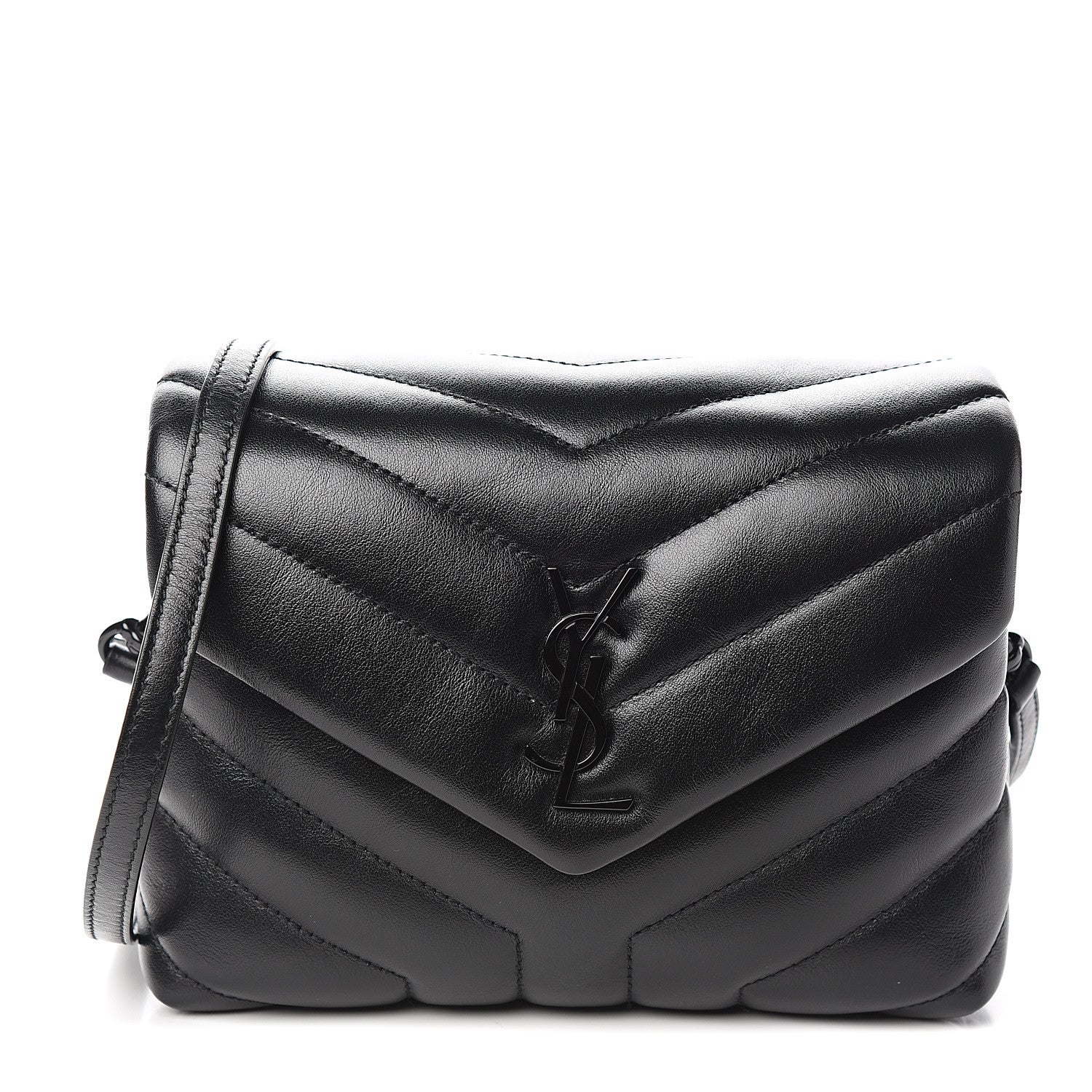 Saint Laurent Calfskin Y Quilted Monogram Toy Loulou Crossbody Bag Black 1 of 9