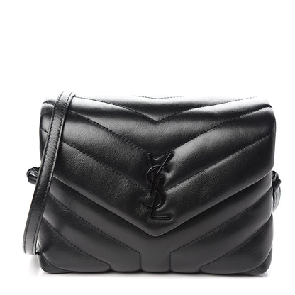Saint Laurent Calfskin Y Quilted Monogram Toy Loulou Crossbody Bag Black 1 of 9