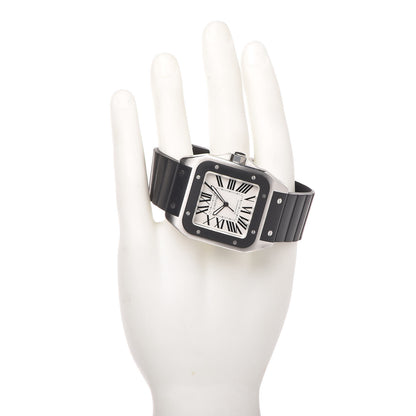 Cartier Stainless Steel Rubber 38mm Santos 100 Automatic Watch 2 of 7